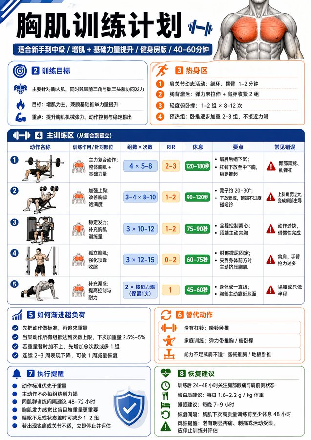 一张中文健身信息图 - AI生成效果图