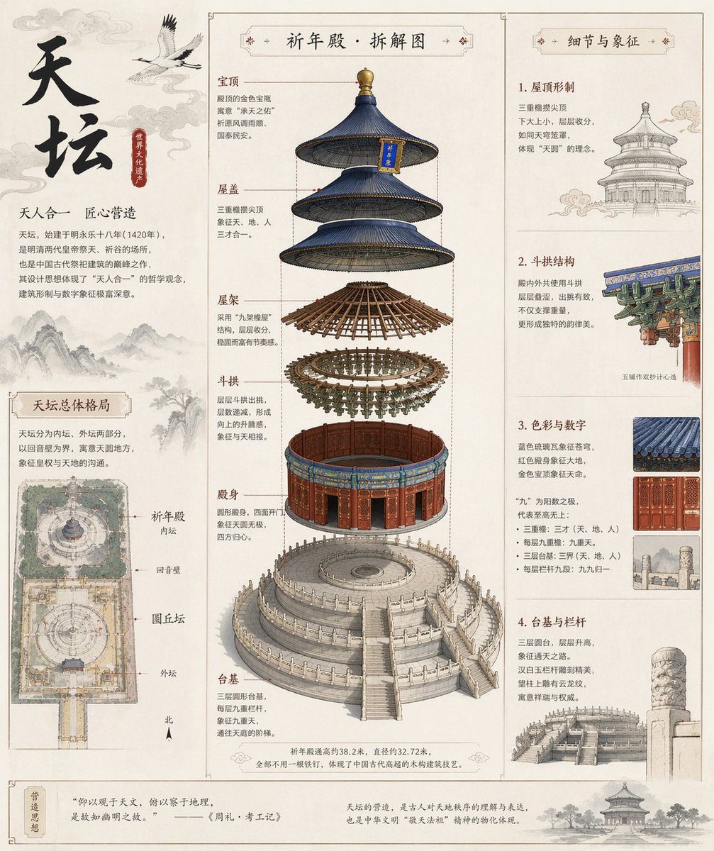 天坛古建拆解全图 - AI生成效果图