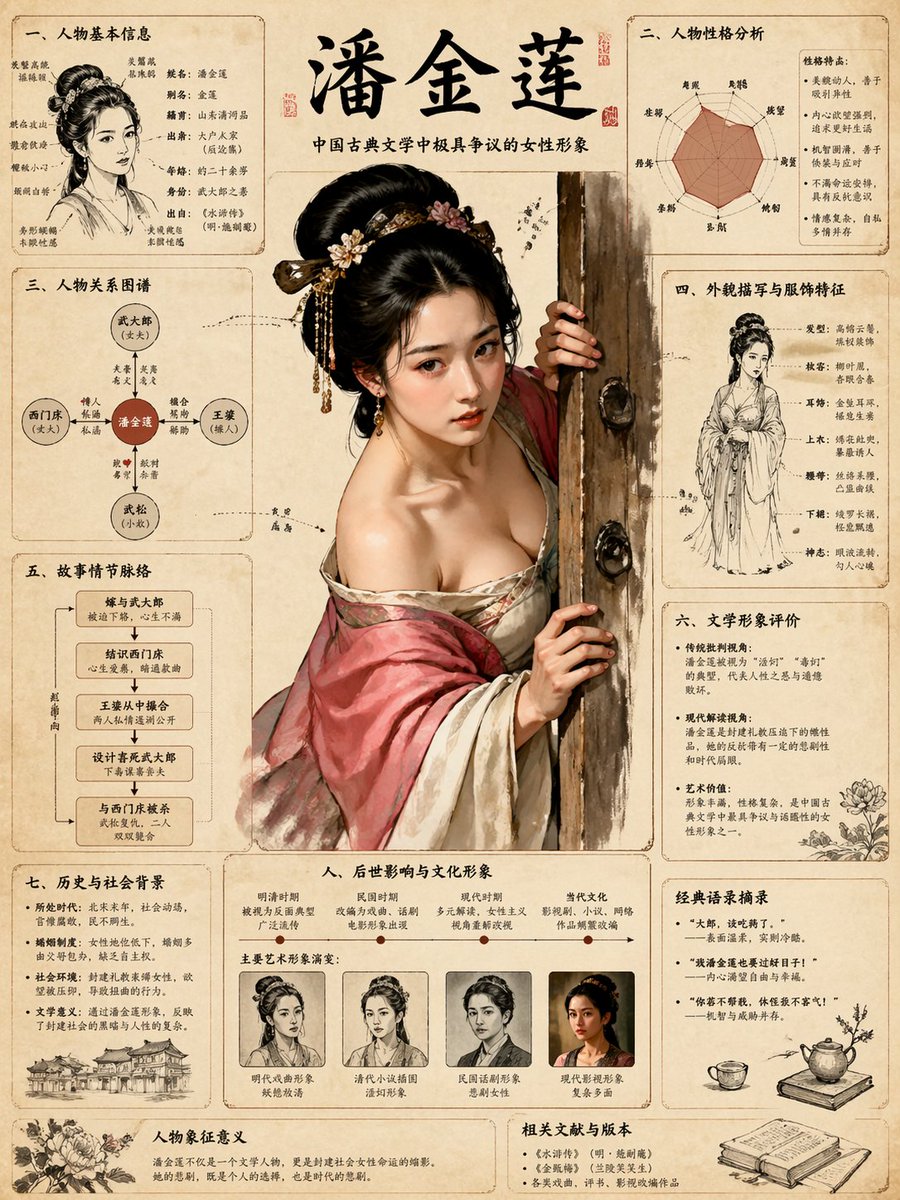 绘制金瓶梅知识图谱 - AI生成效果图