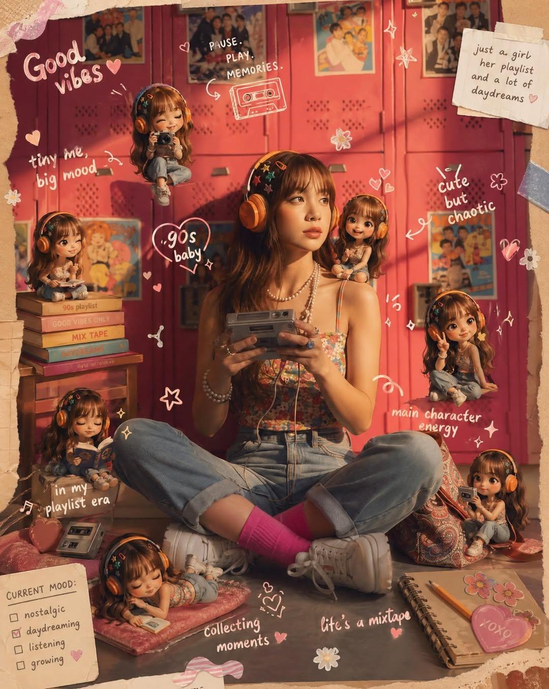 Scrapbook 真人图与迷你分身 - AI生成效果图