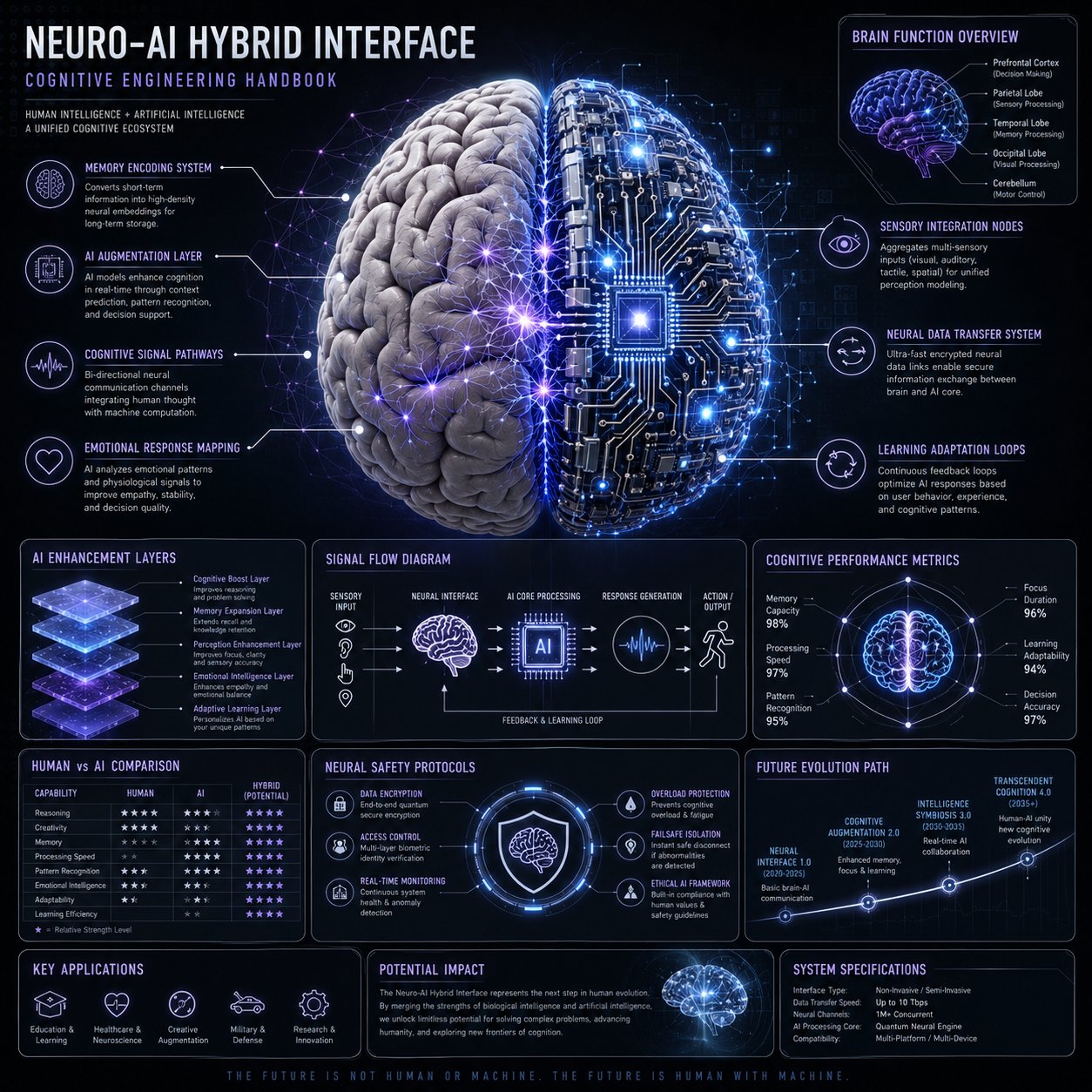 Neuro-AI 混合系统信息图 - AI生成效果图