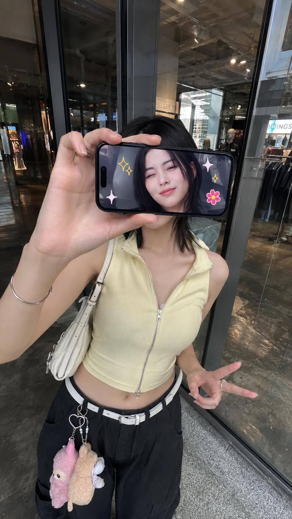 iPhone 屏幕遮脸创意人像 - AI生成效果图