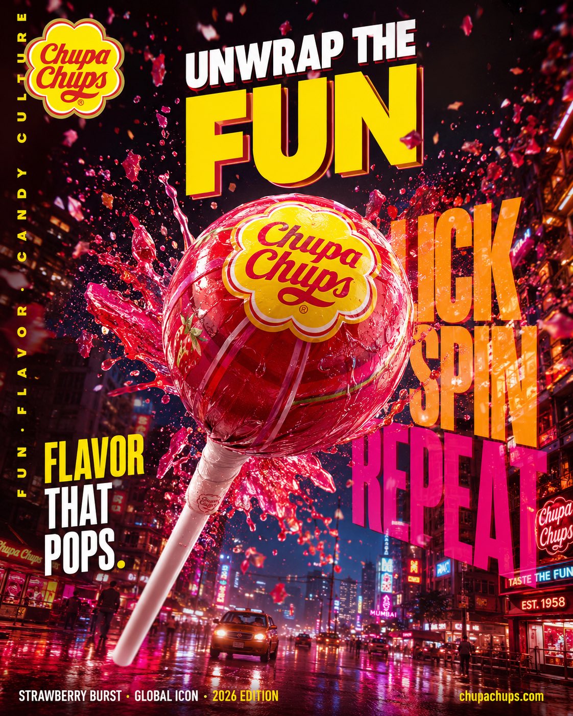FMCG 棒棒糖霓虹广告 - AI生成效果图
