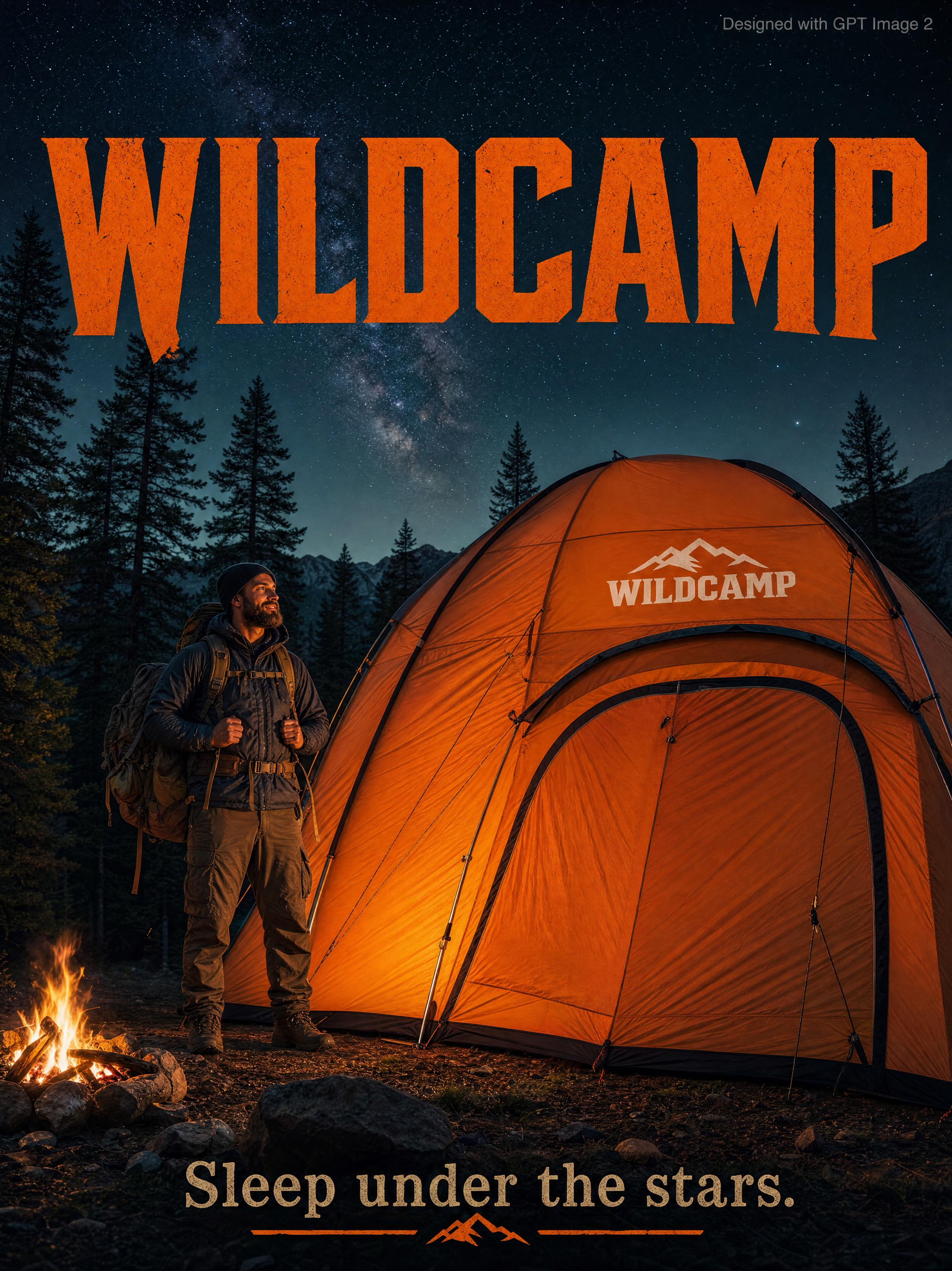 WILDCAMP 巨型帐篷广告海报 - AI生成效果图