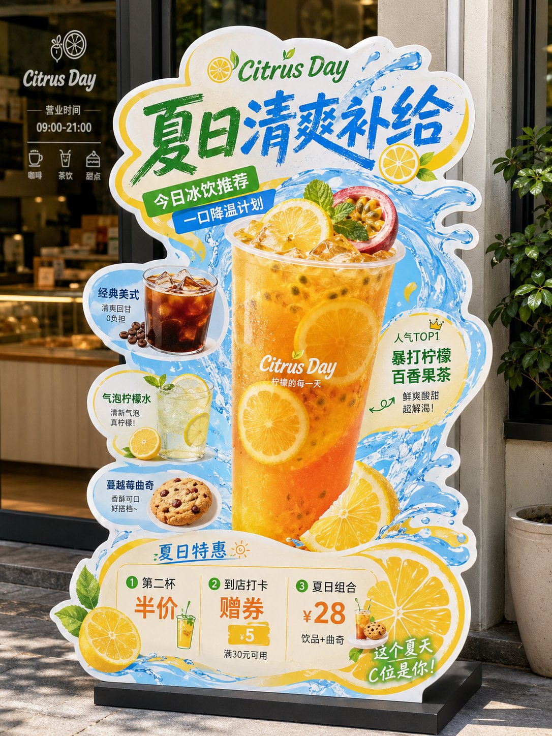 本地生活小店异形展架 - AI生成效果图
