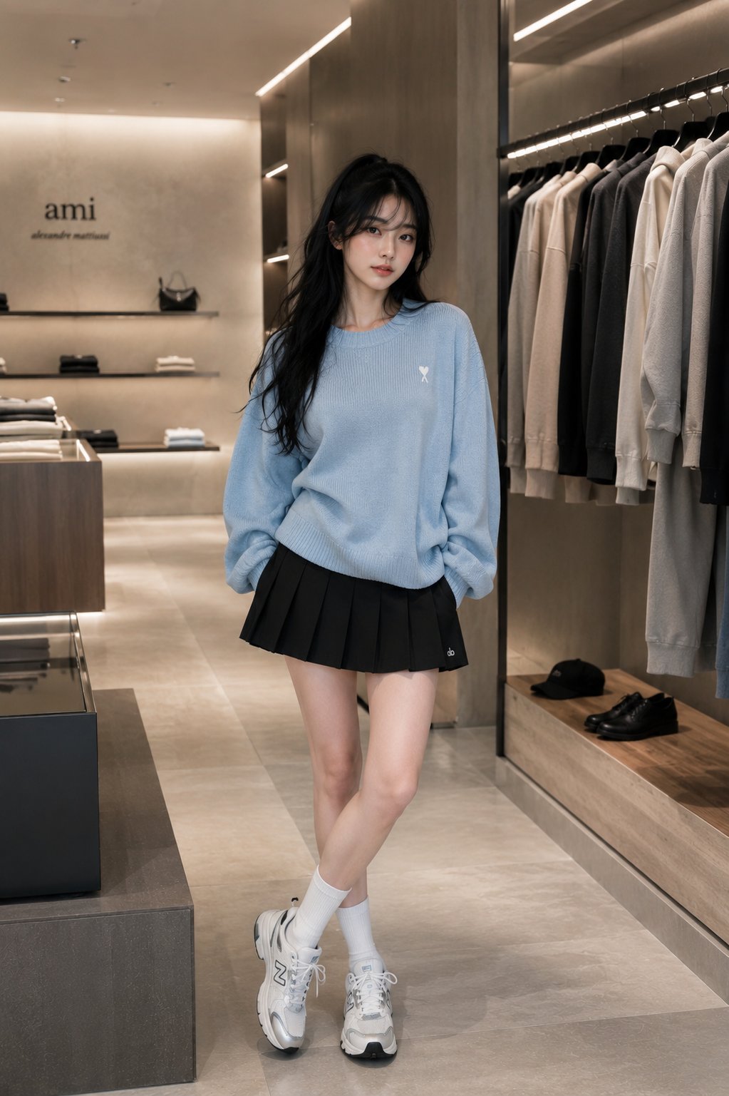 极简精品店全身时尚写真 - AI生成效果图