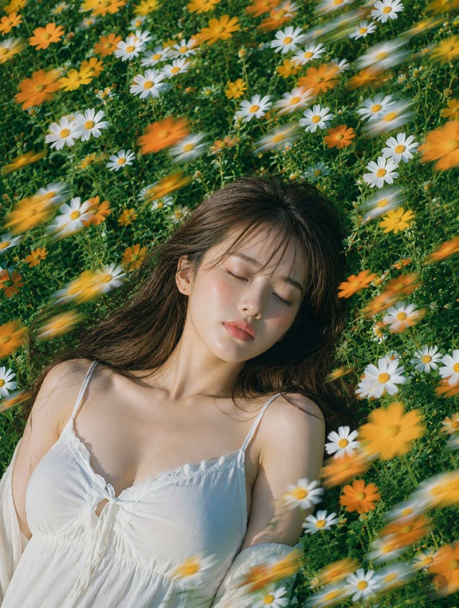 花田风动夏日人像 - AI生成效果图